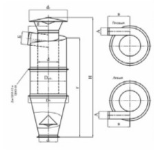 чертеж циклона ЦОЛ в Белово